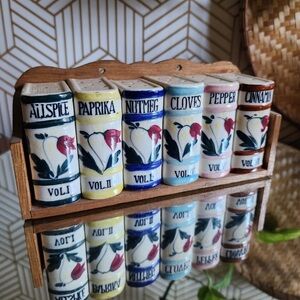 Vintage Book & Bookshelf Spice Rack